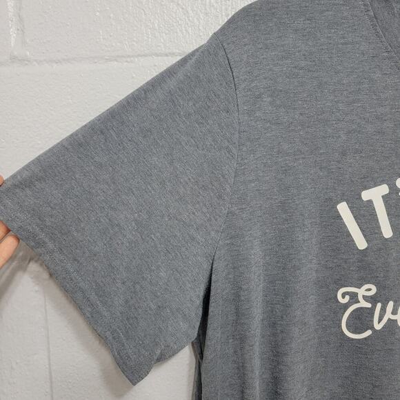 Its Fine Everything Is Fine Joke Tee 3x Grey Heather - Picture 6 of 9